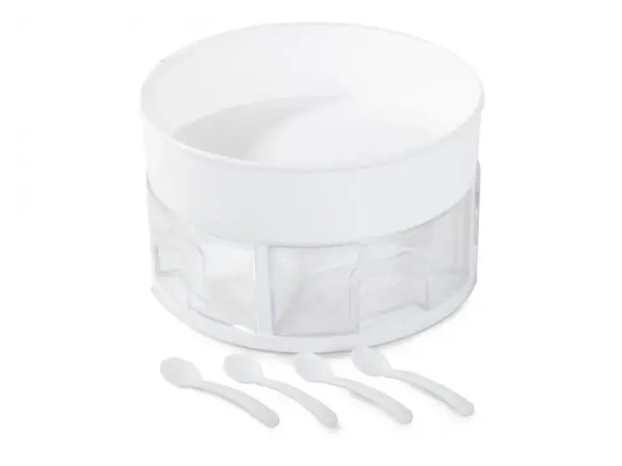 Forgatható konyhai rendszerező 4 fiókkal – kanálkákkal, kompakt kerek design, tartós műanyag [6]