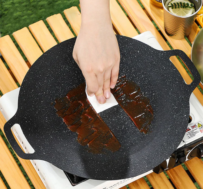 32 cm-es Japán Stílusú Serpenyő, Többrétegű Szerkezet, Tapadásmentes Bevonat, Tartós Anyag, Fekete [3]