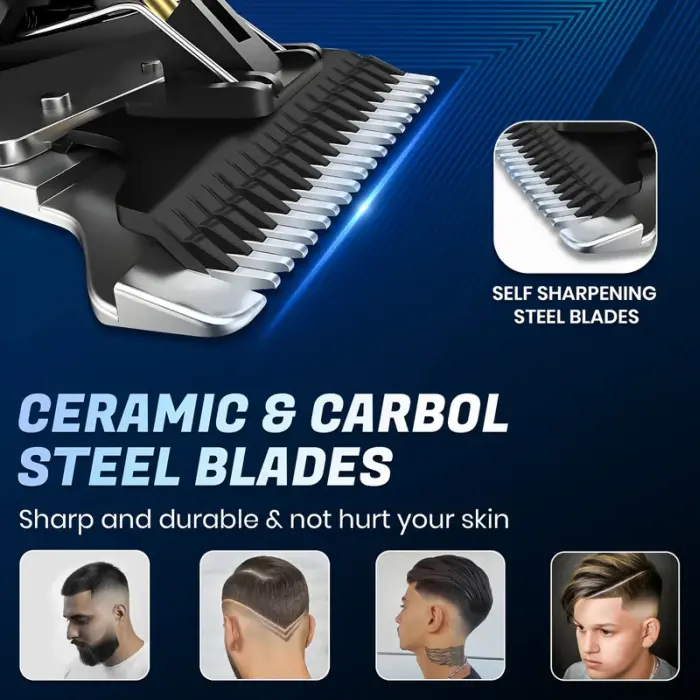 Professzionális hajvágó gép V-942 – titán pengék, USB-töltés, 2000 mAh Li-ion akkumulátor [6]