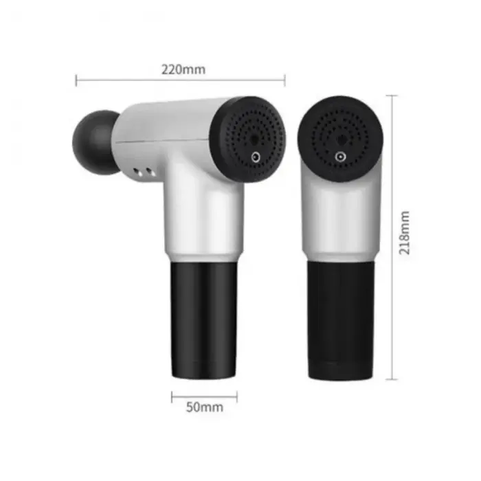 Professzionális masszázspisztoly, 5 sebességfokozat, 4 cserélhető fej, vezeték nélküli, 2600 mAh-s akkumulátor, izomlazítás és edzés utáni regeneráció, hordozható [3]