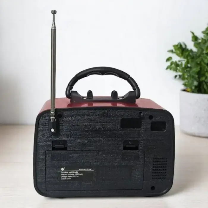 Radio portabil KTF-1467, AM/FM/SW, Bluetooth, USB, TF, baterie reîncărcabilă wireless, lanternă, design vintage, cablu inclus [4]