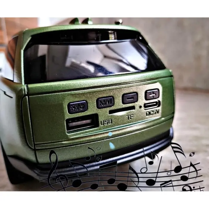 Range Rover Stílusú Hordozható Hangszóró, 10W, Bluetooth 5.3, Napelemes Töltés, FM Rádió, USB, MP3, TF, LED, TWS, 1200mAh – Zöld, Fekete, Bézs, Kék [9]