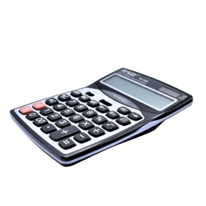 RD-8500 asztali számológép, nagy kijelző, nagy és csendes gombok, GT/%, M+/M− funkciók, napenergia + elem, ergonomikus kialakítás, 20x15 cm [6]