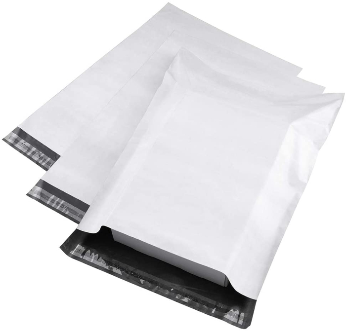 Prémium LDPE Futártasak, 45 × 55 cm + 5 cm Ragasztófül, 100 Mikron, Öntapadós, Vízálló és Szakadásálló, Szürke Külső / Fekete Belső [4]