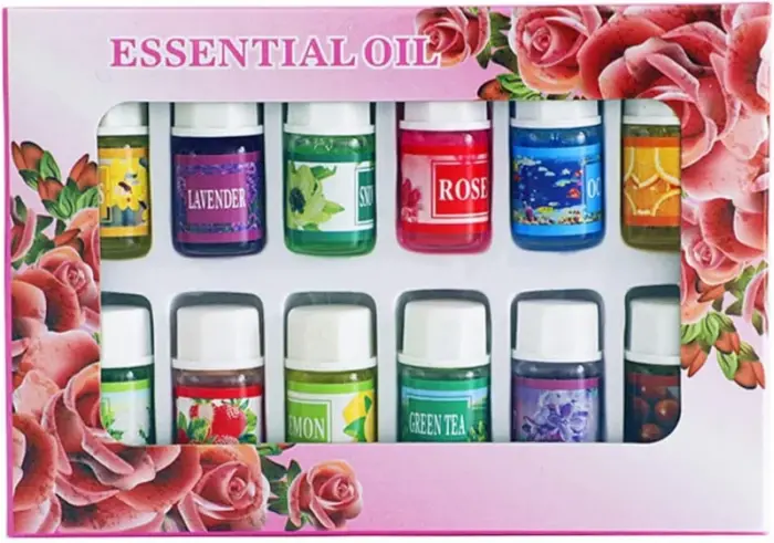 12 darabos természetes illóolaj készlet, 100% tiszta, terápiás minőség, aromaterápia és diffúzor, 12 × 3 ml [6]