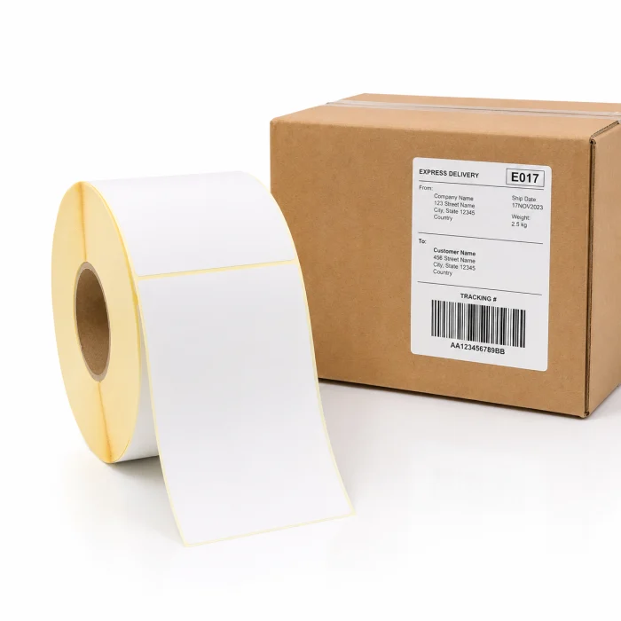 350 Darabos Öntapadós Hőcímke Készlet, 100 x 150 mm, Fehér, Hőnyomtatókhoz, AWB Címkékhez és Csomagokhoz [3]