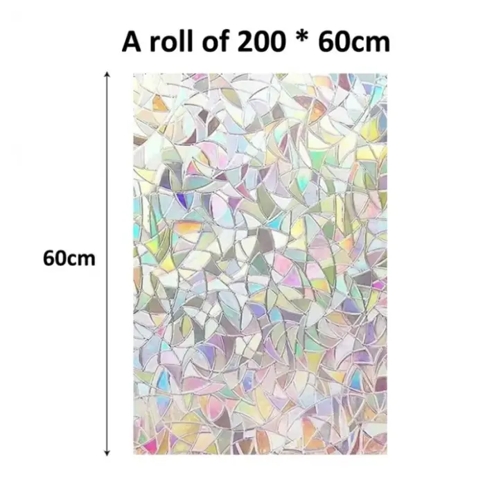 Elektrosztatikus dekorációs ablakfólia – pikkelymintás, vízálló PVC, privát szféra védelme, 60 × 200 cm [5]