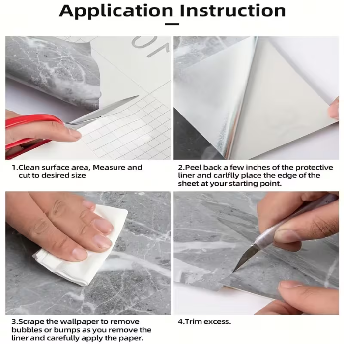 Öntapadós PVC tapéta bézs márvány mintával 60×300 cm, víz- és kopásálló, vastag és tartós, könnyű felhelyezés, falra és bútorra [3]