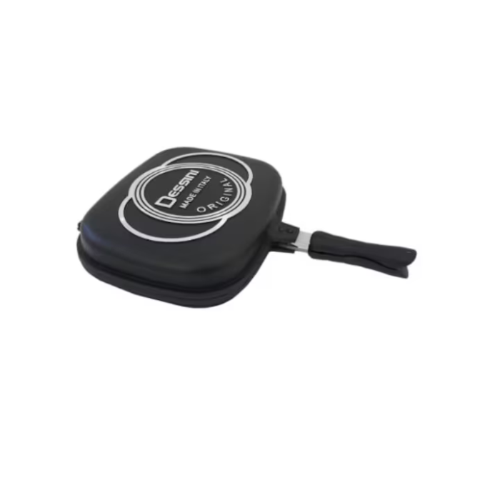 36 cm Kétoldalas Tapadásmentes Serpenyő, Öntött Alumínium az Optimális Hőtartásért, Márvány Bevonatú Belső, Mágneses Cseppmentes Zárás, Praktikus Kialakítás az Egyenletes Sütéshez [2]