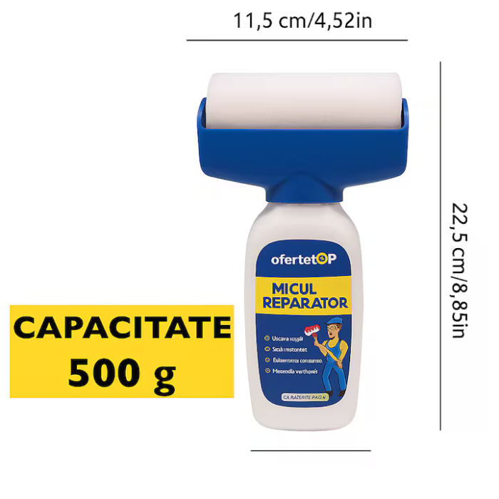 Magic Festőhenger 500 g, Újrahasználható Henger Vízbázisú Mosható Festékkel, Gyors Száradás, Nem Mérgező Anyagok [5]