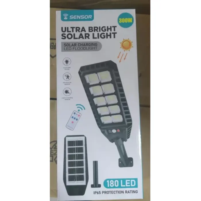 Utcai Napelemes Lámpa, IP67, 6500K, Mozgásérzékelővel, 3 Világítási Móddal, Távirányítóval, Alumínium + Műanyag, Víz- és Porálló [3]