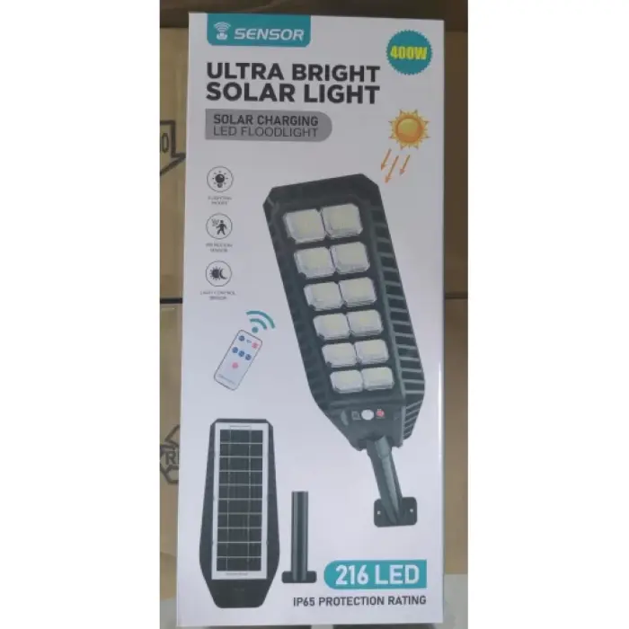 Utcai Napelemes Lámpa, IP67, 6500K, Mozgásérzékelővel, 3 Világítási Móddal, Távirányítóval, Alumínium + Műanyag, Víz- és Porálló [6]