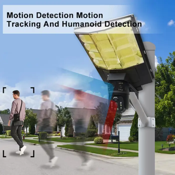 V380 Hármas Biztonsági Kamera Napelemes Panellel, 16000mAh Akkumulátor, 450W Reflektor, 16MP Felbontás, 10x Zoom, Emberi Mozgás Érzékelés és Követés, Kétirányú Hang, IP68, Színes Éjjellátás [5]