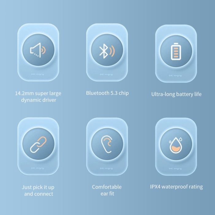 X87 vezeték nélküli Bluetooth fülhallgató, BT 5.3, zajcsökkentés, TWS, 6 óra üzemidő, akkumulátor kijelző, érintésvezérlés, Type-C töltés, fehér [5]