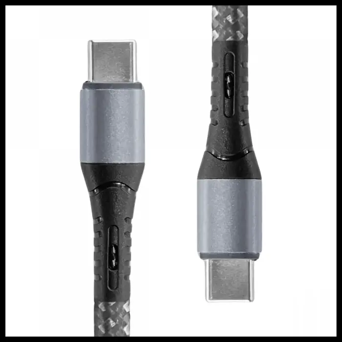 XF-169 dupla USB-C kábel, 66W, Gyors töltés és adatátvitel – USB-C csatlakozó mindkét végén, Tartós PVC/Nylon anyag, Ideális okostelefonokhoz és táblagépekhez [4]