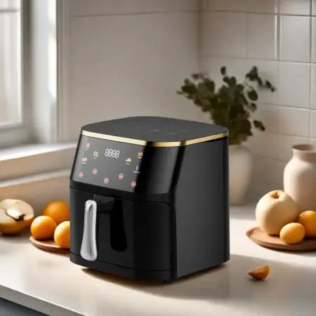 10 L forrólevegős fritőz Airfryer, 2400 W, olaj nélküli, 10 előre beállított program, digitális LED kijelző, állítható hőmérséklet 80–200°C, automatikus kikapcsolás, üvegbetétes edény, rozsdamentes ac [6]