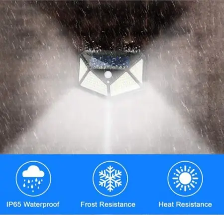 100 LED-es Napelemes Lámpa Mozgásérzékelővel, Új Modell, Vízálló, 3 Világítási Móddal, Hosszú Akkumulátor-élettartam – Ideális Kertekhez és Kültéri Helyekhez [3]