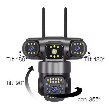 2 db Prémium WiFi Kamera Csomag – 360° Védelem, 3 Lencse, Színes Éjjellátás, Távoli Elérés Telefonról [11]