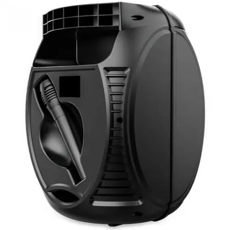 150W PMPO Hordozható Hangszóró, Bluetooth, 8 hüvelykes Mélynyomóval, Karaoke Mikrofonnal, Újratölthető Akkumulátorral, Villogó Fényekkel és Gurulós Trolis Kivitelben – Ideális Bulikhoz és Szabadtéri P [3]