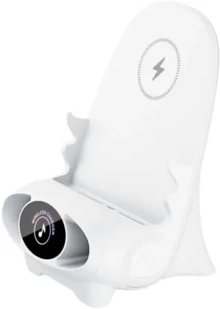 Telefontartozékok - 15W Vezeték nélküli Töltővel Ellátott Multifunkciós Telefon Tartó – Beépített Hangszóró, Modern Dizájn, Univerzális Kompatibilitás