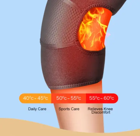 2 db-os térdmelegítő készlet 3 fűtési móddal és 3 rezgő masszázsfunkcióval akkumulátor, váll-, könyök- és térdfájdalom enyhítésére, univerzális méret, fekete [2]