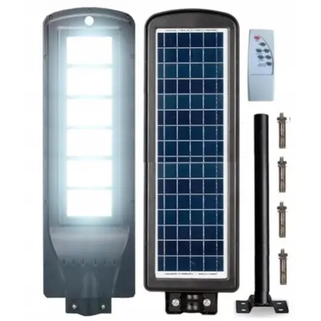 2000W LED napelemes utcai lámpa, önálló, 20,000 mAh, 288 LED, IP66, mozgás- és fényérzékelő, távirányító, kültéri világítás udvarra, kertbe, parkolóba vagy utcára, hideg fehér, 18W napelemes panel [3]