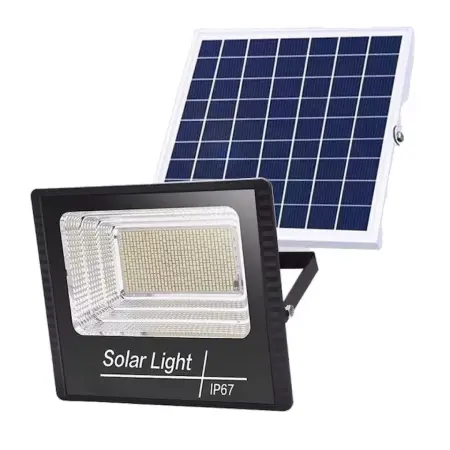 2 x Kültéri napelemes lámpa 200 W, 54 SMD LED reflektor, távirányítóval és fényérzékelővel, beépített napelemes panel [5]