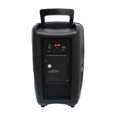 200W PMPO hordozható Bluetooth hangszóró, 8 hüvelykes, FM rádióval, mikrofonnal, többszínű LED világítással, USB, SD, AUX – Tökéletes karaoke-hoz és bulikhoz, újratölthető akkumulátorral és teljes vez [1]