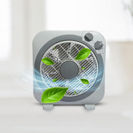 25 cm-es ventilátor időzítővel és oszcillációs funkcióval, 3 sebességfokozat, 6 lapátos kialakítás, réz motor, szürke [0]