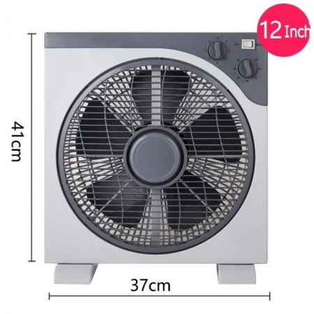30 cm-es ventilátor forgó első ráccsal, 3 sebességfokozat, 45 W, időzítő funkció, fehér/szürke [1]