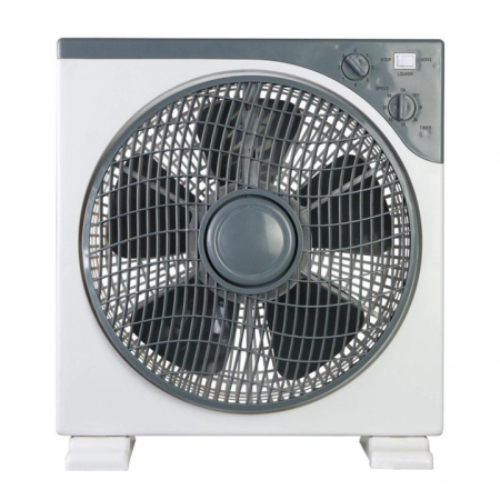 30 cm-es ventilátor forgó első ráccsal, 3 sebességfokozat, 45 W, időzítő funkció, fehér/szürke [0]