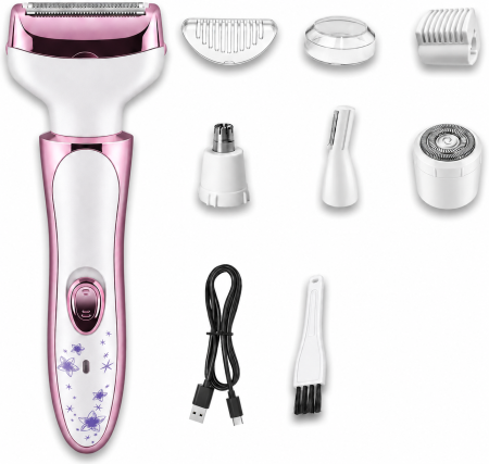 Személyes ápolási készülékek és kiegészítők - 4 az 1-ben Borotva és Trimmer, USB Újratölthető, Wet & Dry Használat, Testre, Arcra, Szemöldökre és Orrra, Multifunkciós Epilátor, Fehér