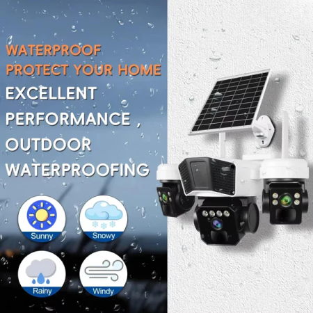 4G Tripla Lencsés Biztonsági Kamera 10W Napelemmel és 16 000 mAh Akkumulátorral, Ultra HD 15MP, PTZ 355°/180°, 10x Zoom, PIR + Radar, Kétirányú Hang, IP66 [7]