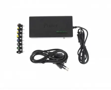 Számítógép kiegészítők - 96W Univerzális Laptop Töltő, 220V, Állítható Feszültség 12V–24V, 8 Csatlakozó – Kompatibilis Acer, HP, Dell, Asus, Toshiba Laptopokkal