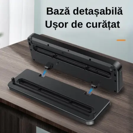 Élelmiszer vákuumozó és fóliázó gép 120W, beépített vágó, UV sterilizáló, érintőképernyő, 6 működési mód, 30 cm-es fóliázás, elegáns szürke [5]