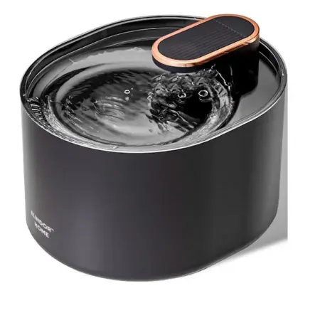 Háziállatoknak - Automatikus vízadagoló prémium kutya- és macskamodell, aktív szénszűrővel, csendes működésű, kellemes kék LED világítással, 3L, hálózati adapter, fekete műanyag