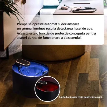 Automatikus vízadagoló prémium kutya- és macskamodell, aktív szénszűrővel, csendes működésű, kellemes kék LED világítással, 3L, hálózati adapter, fekete műanyag [15]