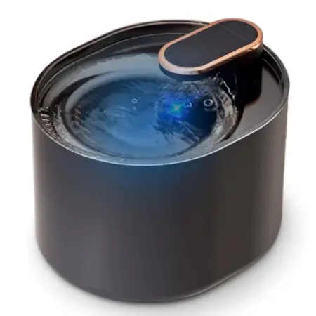 Automatikus vízadagoló prémium kutya- és macskamodell, aktív szénszűrővel, csendes működésű, kellemes kék LED világítással, 3L, hálózati adapter, fekete műanyag [12]