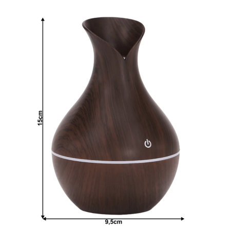 Barna Aromaterápiás Párásító, 130 ml, 30 ml/h, 1,49 W, 9,5x15 cm, 4 Óra Autonómia Automatikus Kikapcsolással, USB Táplálás [3]
