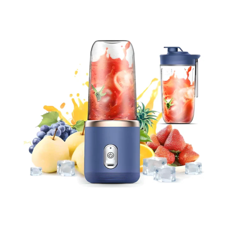 Otthon és Konyha - Hordozható USB Turmixgép Gyümölcslevekhez és Smoothie-khoz, 6 Penge, Mixer és Pohár Szett, Mini Prés és Személyes Turmixgép