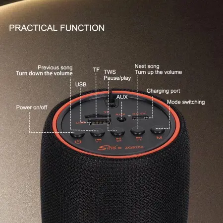 Boxă Portabilă Bluetooth – Sunet Clar 50W PMPO, TWS, USB/TF/FM/AUX, Compactă și Portabilă [7]