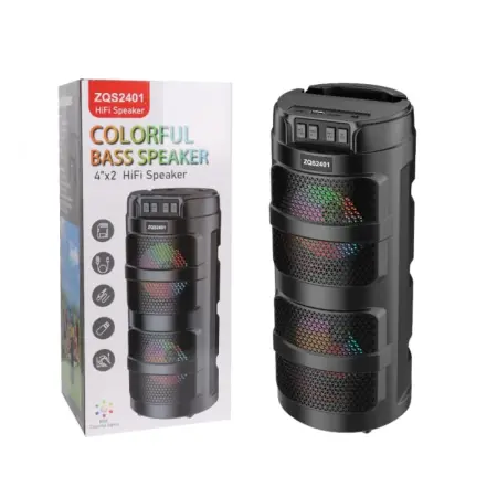 Hangszórók - Boxă Portabilă – Sunet 300W PMPO, Bluetooth/USB/TF/AUX, Radio FM, Lumini LED Colorate, Baterie 18650, Design Compact