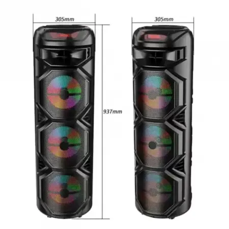 Boxă Portabilă– Sunet Puternic de 400W PMPO, Bluetooth 5.0, Lumini LED RGB Sincronizate, Microfon Wireless pentru Karaoke, Radio FM, USB, AUX, Card TF, Autonomie 4-6 Ore, Telecomandă Inclusă – Perfect [1]