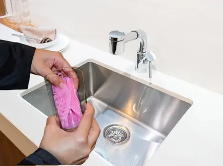 Burete din Silicon Reutilizabil pentru Curățenie, Perie Dublă, Fără BPA, Eco-Friendly, 3 Culori [1]