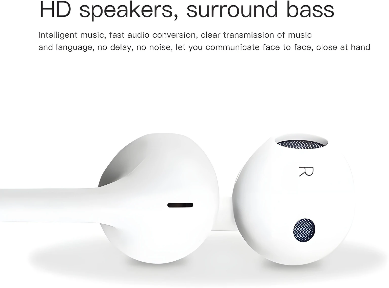 USB Type-C Sztereó In-Ear Fülhallgató, Beépített Mikrofonnal, Ergonomikus Kialakítással, Okostelefonokhoz és Táblagépekhez, Fehér [2]