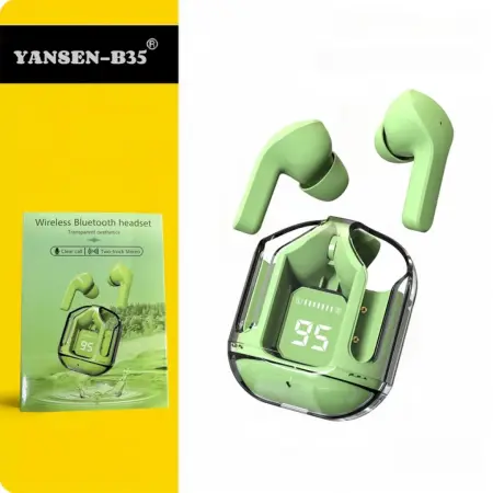 Átlátszó TWS vezeték nélküli fülhallgató, 8D Dolby hangzás, Bluetooth 5.3, Gyors Type-C töltés, vízálló, telefonokhoz kompatibilis [11]