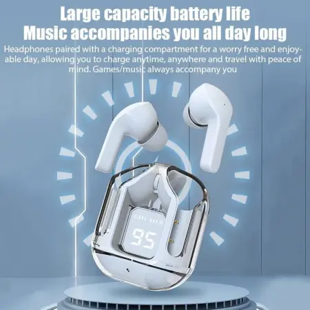 Átlátszó TWS vezeték nélküli fülhallgató, 8D Dolby hangzás, Bluetooth 5.3, Gyors Type-C töltés, vízálló, telefonokhoz kompatibilis [4]