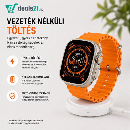 2.1 hüvelykes SmartWatch Okosóra + EXTRA Szíj, Bluetooth Hívás, Vezeték Nélküli Töltés, Fém Ház, Hívás- és Közösségi Értesítések, Véroxigénszint Mérő, Pulzusmérés, Hőmérő, Alvásfigyelés, 105 Sportmód [4]