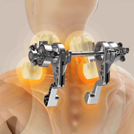 Váll- és Nyakmasszírozó Készülék 26W, 6 Masszázsfej Fűtés Funkcióval, 3 Masszázs Mód, 180 Perc Üzemidő, USB-C Töltés, Szürke [4]