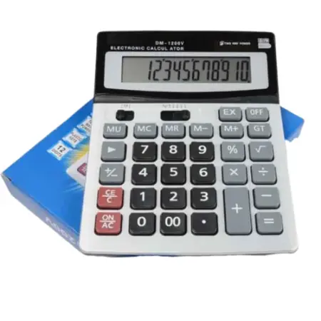Irodai számítógépek - DM-1200V Asztali Digitális Számológép, 12 Jegyű Kijelző, Nagy Képernyő, Memóriafunkciók, Elemes Működés, Fém Elülső Panel
